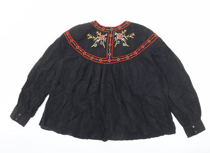 Womens UK Size M Sfera Black Basic Blouse