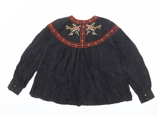 Womens UK Size M Sfera Black Basic Blouse