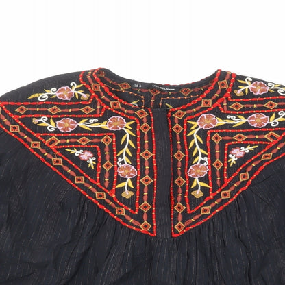 Womens UK Size M Sfera Black Basic Blouse