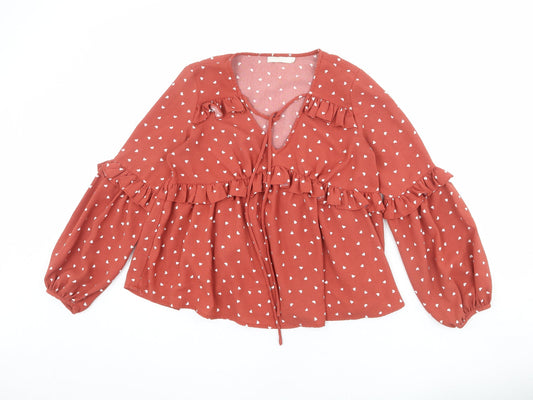 Womens UK Size S Vera & Lucy Red Basic Blouse