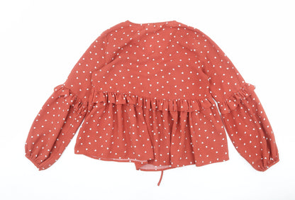 Womens UK Size S Vera & Lucy Red Basic Blouse