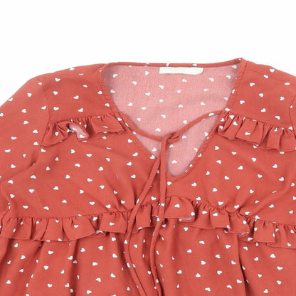 Womens UK Size S Vera & Lucy Red Basic Blouse