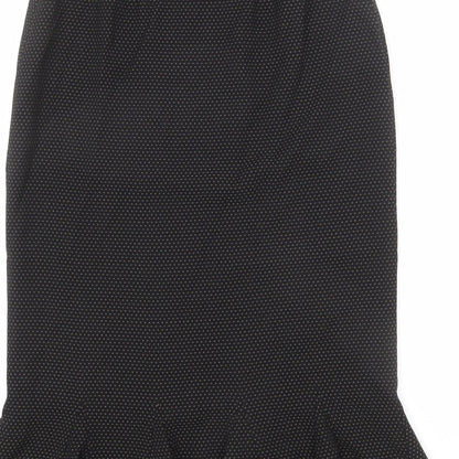 Alex & Co Womens Black Polka Dot Polyester Trumpet Skirt Size 10 Zip