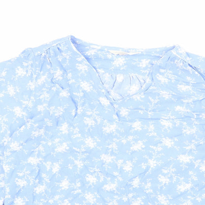 Womens UK Size 8 Per Una Blue Basic Blouse