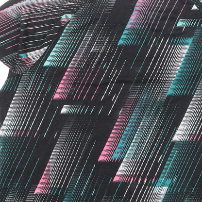 GOODMOVE Womens Multicoloured Geometric Polyester Basic T-Shirt Size 6 Scoop Neck Pullover