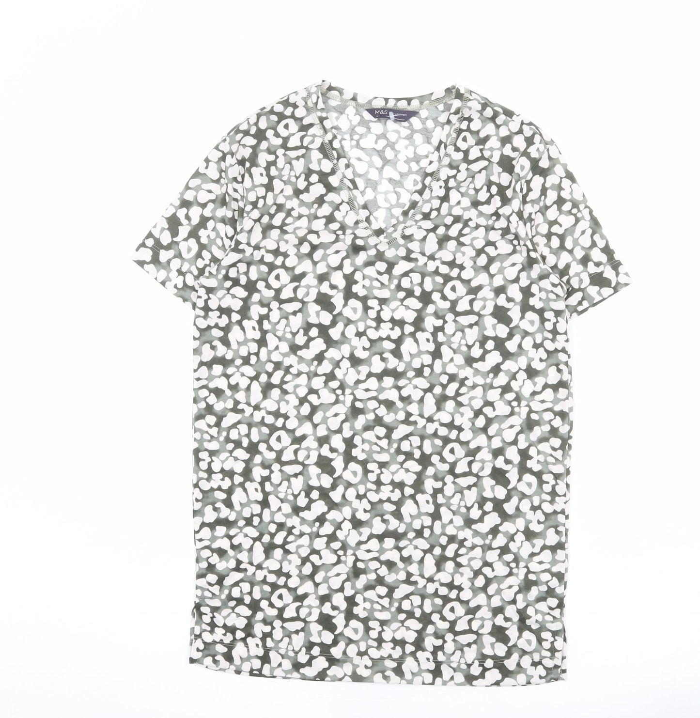 Womens UK Size 6 Marks and Spencer Green Basic T-Shirt