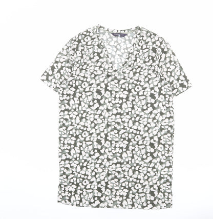 Womens UK Size 6 Marks and Spencer Green Basic T-Shirt