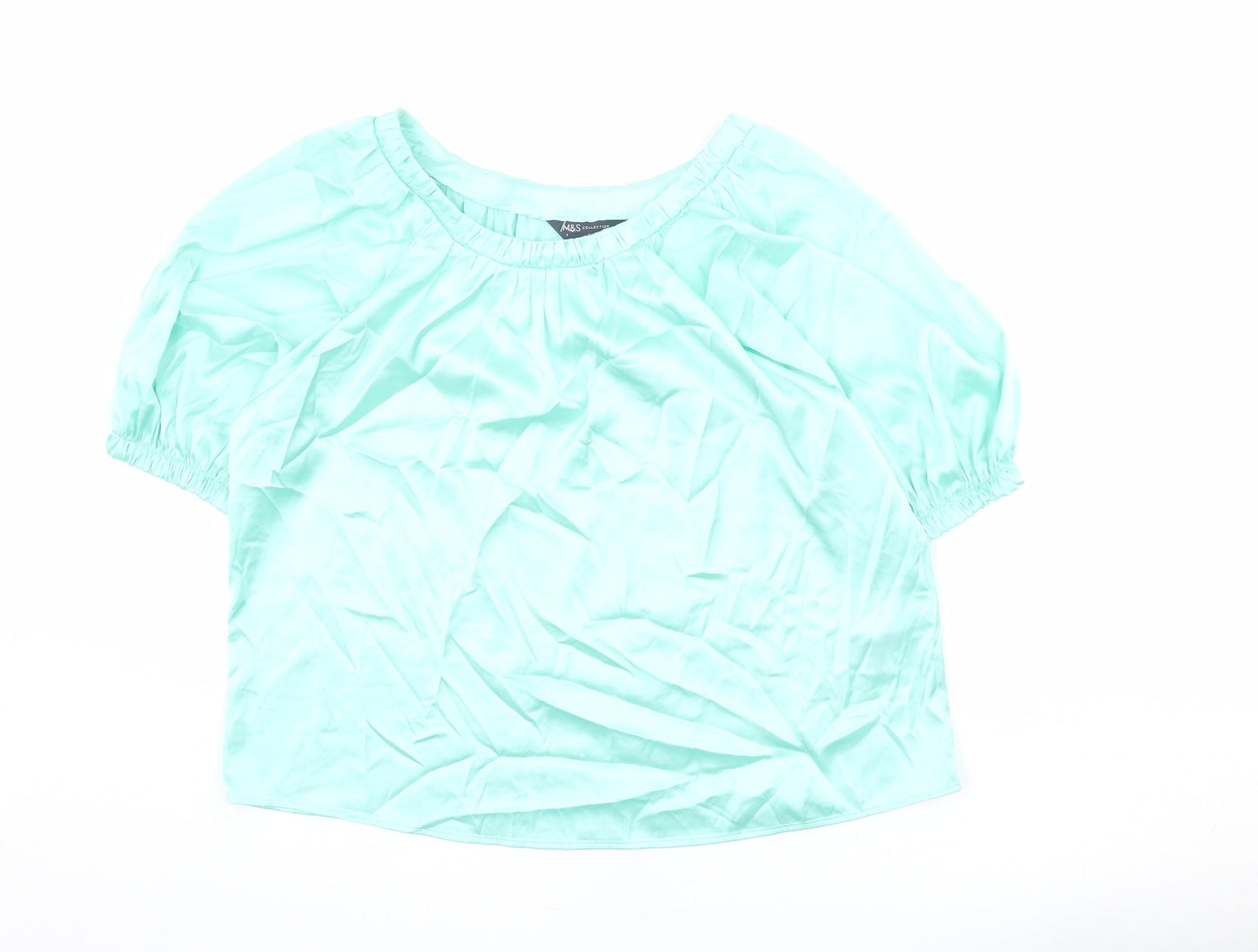 Womens UK Size 6 Marks and Spencer Green Basic Blouse