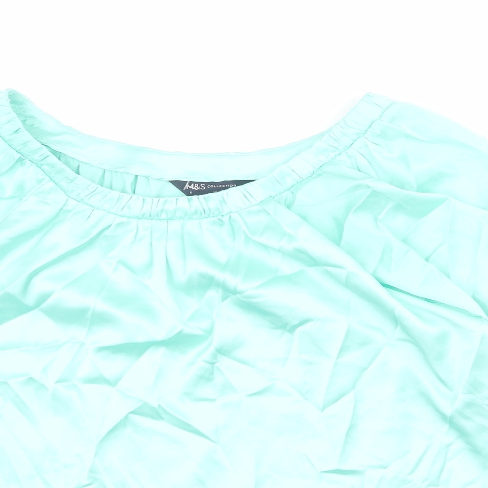 Womens UK Size 6 Marks and Spencer Green Basic Blouse