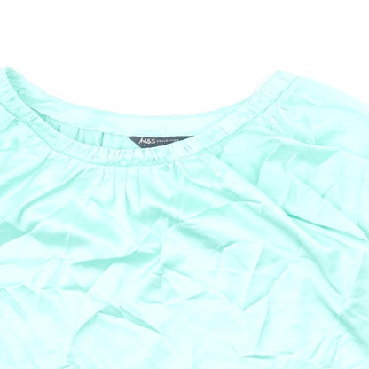 Womens UK Size 6 Marks and Spencer Green Basic Blouse