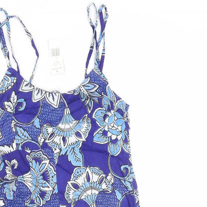 Select Womens Blue Floral Viscose Playsuit One-Piece Size 10 L3 in Pullover