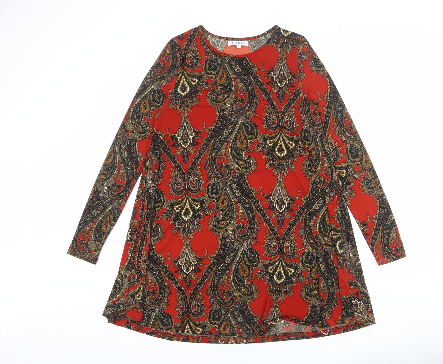 Glamorous Womens Multicoloured Geometric Polyester A-Line Size S Round Neck Pullover