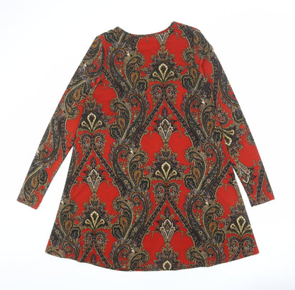 Glamorous Womens Multicoloured Geometric Polyester A-Line Size S Round Neck Pullover