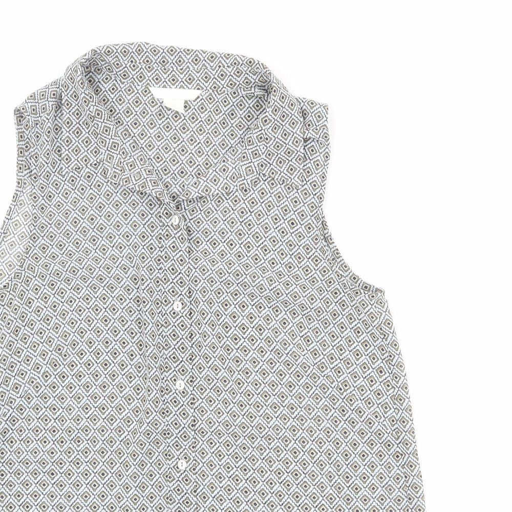 Womens UK Size 8 H&M Multicoloured Basic Button-Up