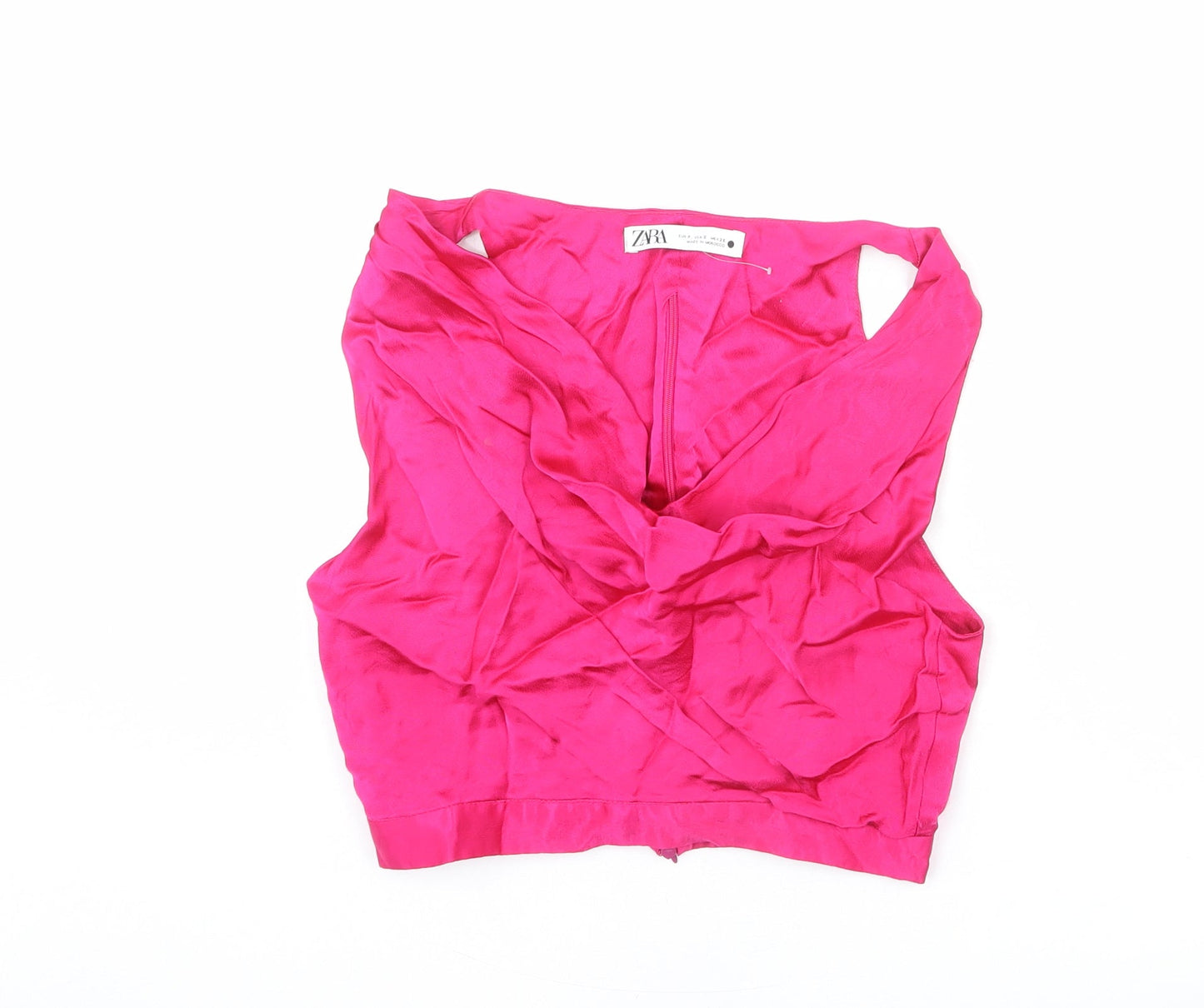 Womens UK Size S Zara Pink Cropped Tank
