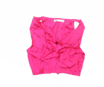 Womens UK Size S Zara Pink Cropped Tank