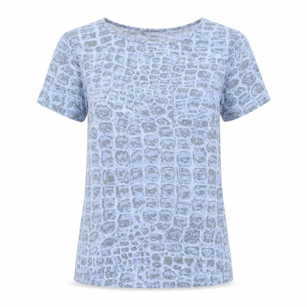 Womens UK Size M French Connection Blue Basic T-Shirt