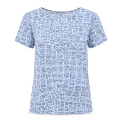 Womens UK Size M French Connection Blue Basic T-Shirt