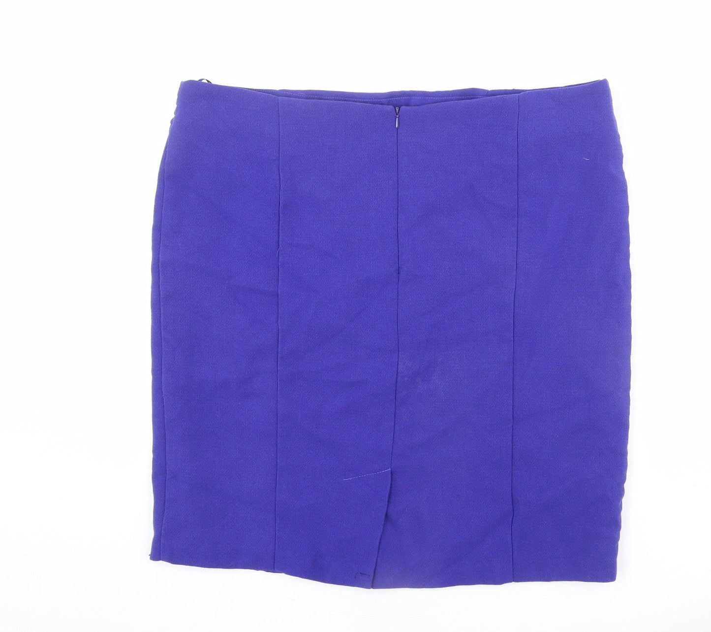 BHS Womens Blue Polyester A-Line Skirt Size 20 Zip