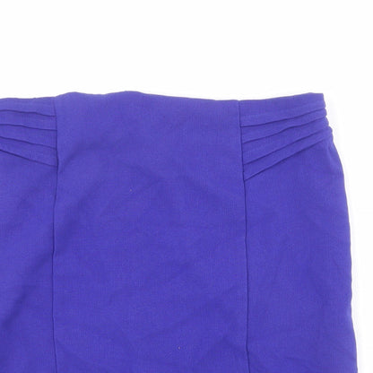 BHS Womens Blue Polyester A-Line Skirt Size 20 Zip