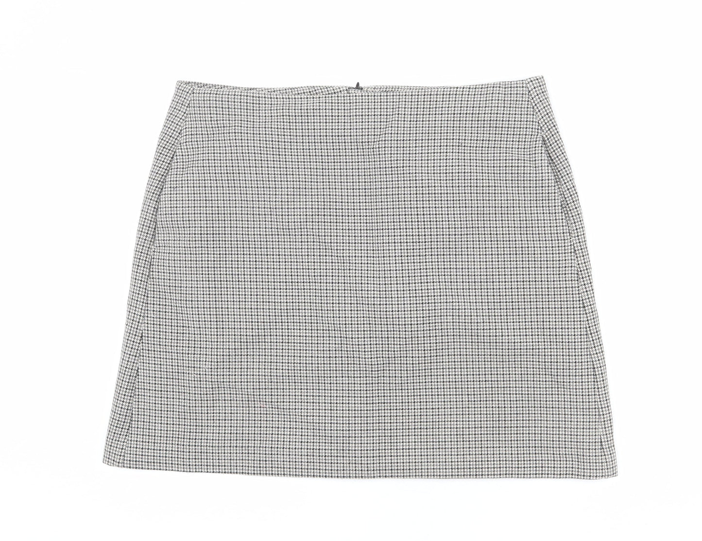 Marks and Spencer Womens Multicoloured Herringbone Polyester A-Line Skirt Size 16 Zip