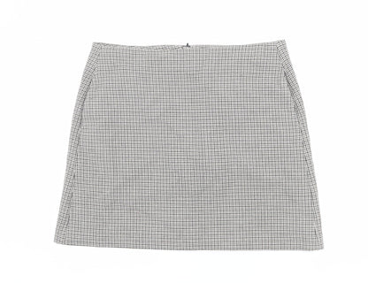 Marks and Spencer Womens Multicoloured Herringbone Polyester A-Line Skirt Size 16 Zip