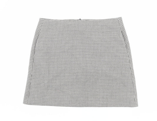 Marks and Spencer Womens Multicoloured Herringbone Polyester A-Line Skirt Size 16 Zip