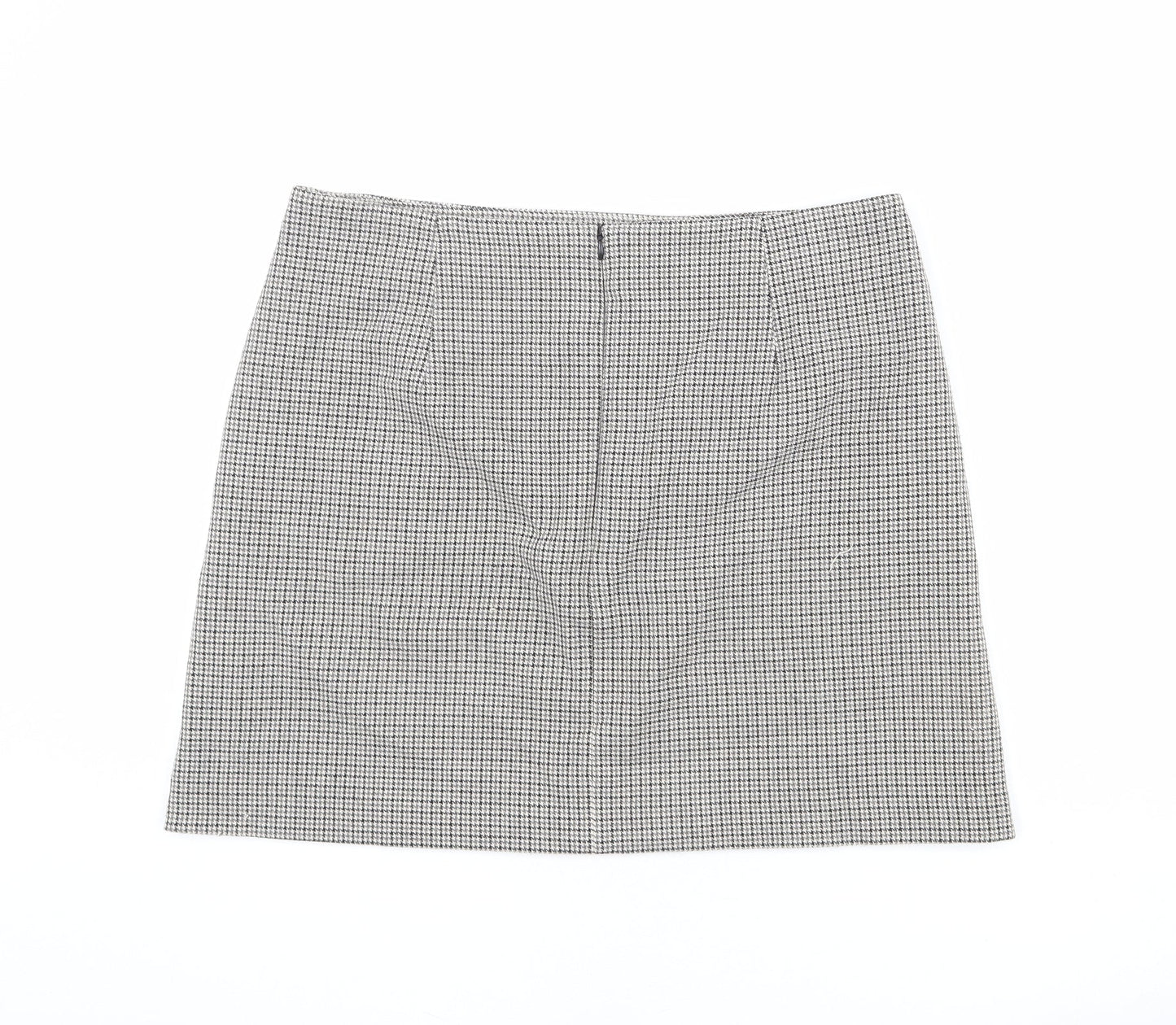 Marks and Spencer Womens Multicoloured Herringbone Polyester A-Line Skirt Size 16 Zip