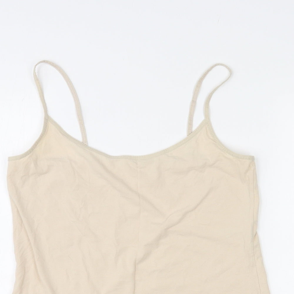 Womens UK Size 14 Marks and Spencer Beige Basic Tank