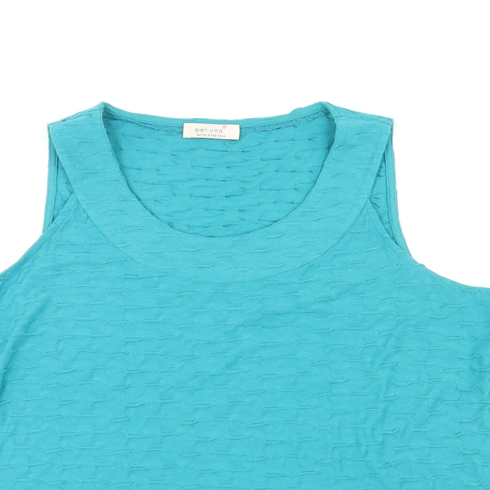 Womens UK Size 20 Per Una Green Basic Tank