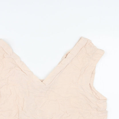 Womens UK Size 14 River Island Pink Cropped Tank