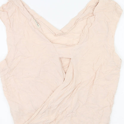 Womens UK Size 14 River Island Pink Cropped Tank