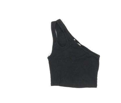 Womens UK Size S Zara Black Basic Tank