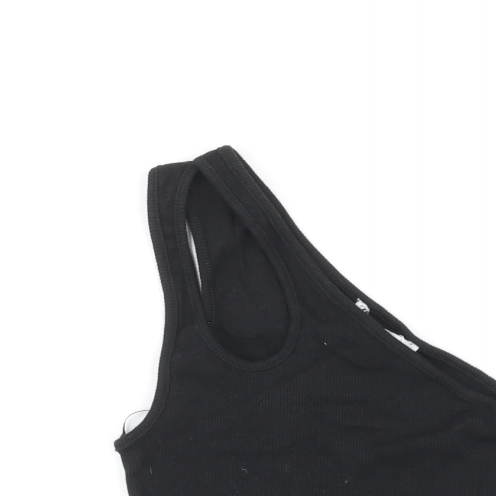 Womens UK Size S Zara Black Basic Tank