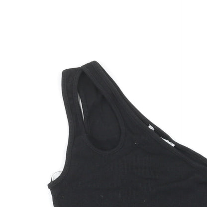 Womens UK Size S Zara Black Basic Tank