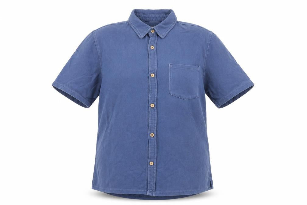 Womens UK Size 10 Zara Blue Basic Button-Up
