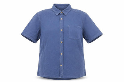 Womens UK Size 10 Zara Blue Basic Button-Up