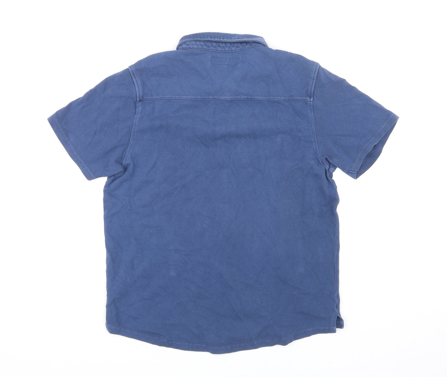 Womens UK Size 10 Zara Blue Basic Button-Up