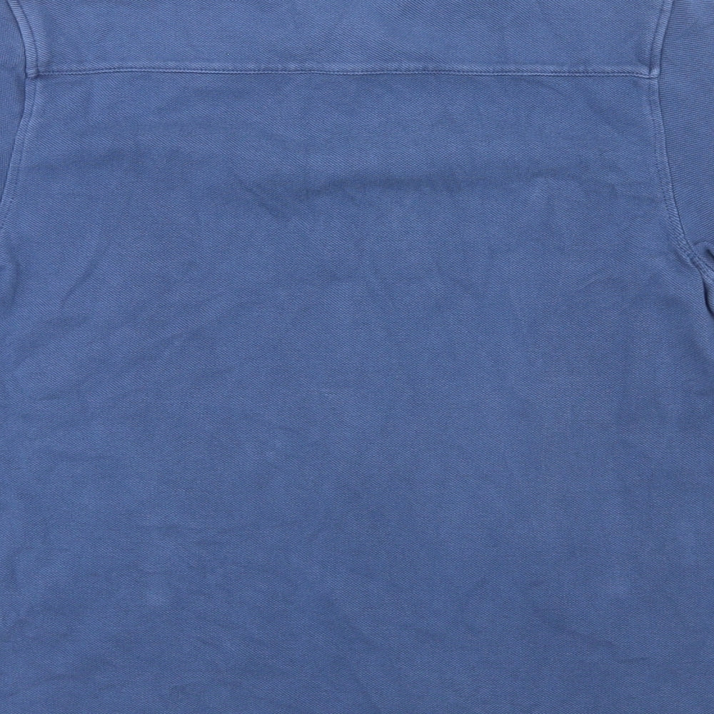 Womens UK Size 10 Zara Blue Basic Button-Up