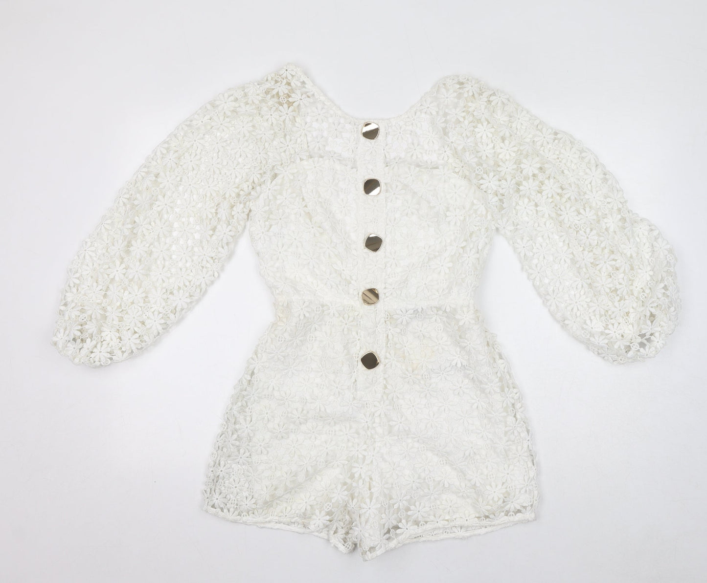 Womens UK Size 8 ASOS One-Piece White Playsuit
