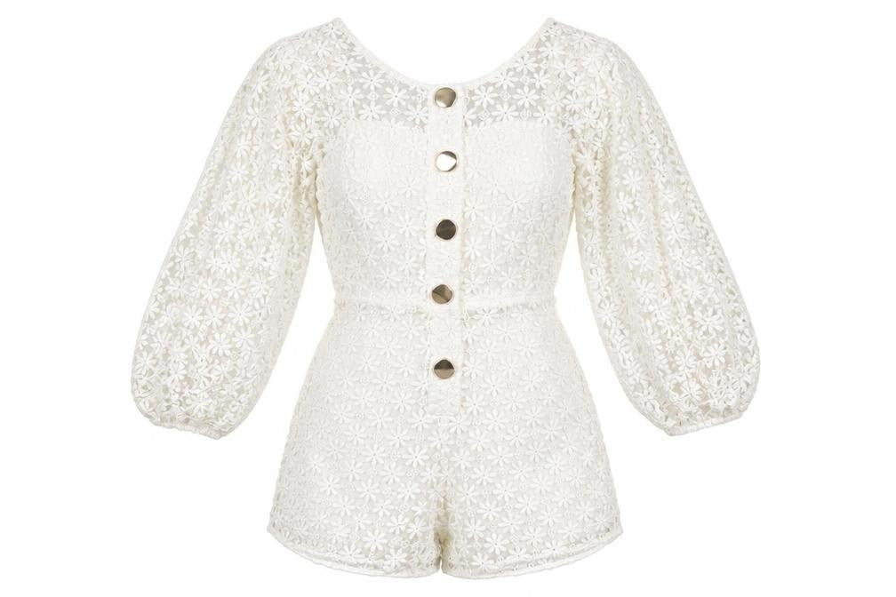 Womens UK Size 8 ASOS One-Piece White Playsuit