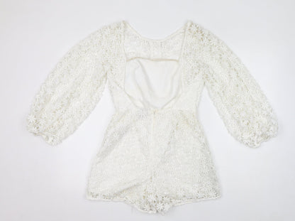 Womens UK Size 8 ASOS One-Piece White Playsuit
