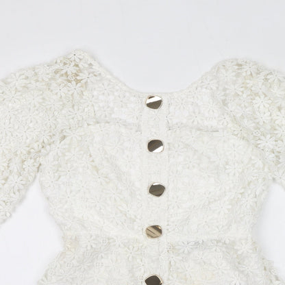 Womens UK Size 8 ASOS One-Piece White Playsuit