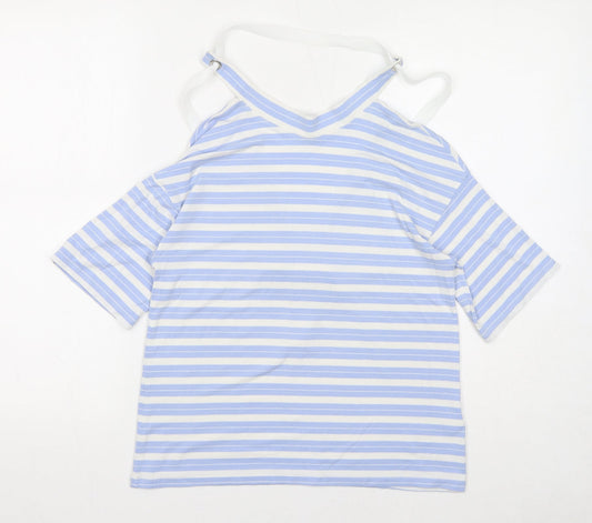 Womens UK Size 10 Limited Edition Blue Basic Blouse