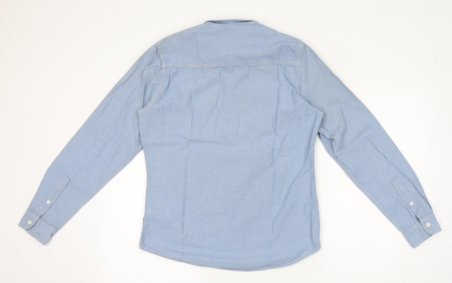 NEXT Mens Blue Cotton Button-Up Size S Collared