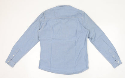 NEXT Mens Blue Cotton Button-Up Size S Collared