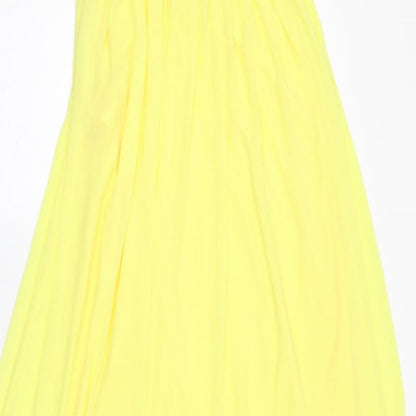 H&M Womens Yellow Polyester Maxi Size 6 V-Neck Zip