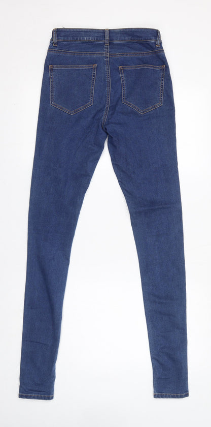 Noisy may Womens Blue Cotton Skinny Jeans Size 28 L36 in Regular Zip