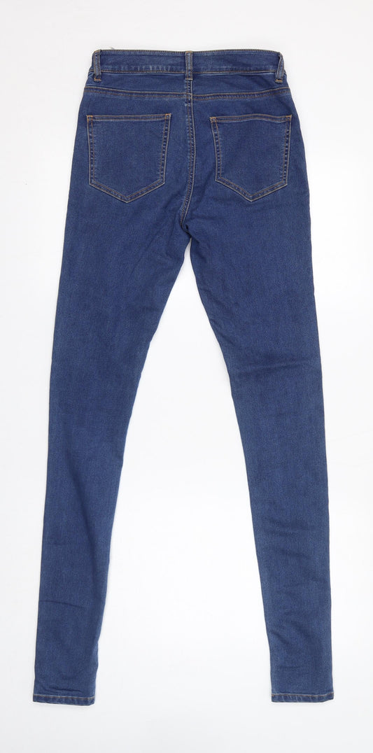 Noisy may Womens Blue Cotton Skinny Jeans Size 28 L36 in Regular Zip
