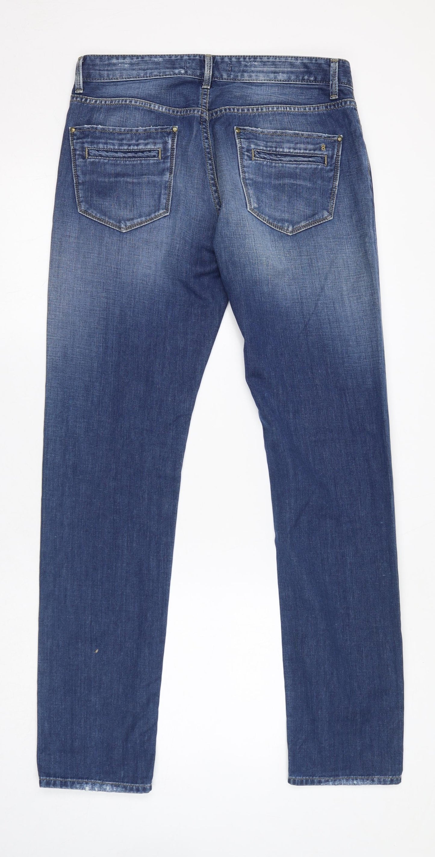 Twenty8Twelve Womens Blue Cotton Straight Jeans Size 28 in L34 in Regular Button